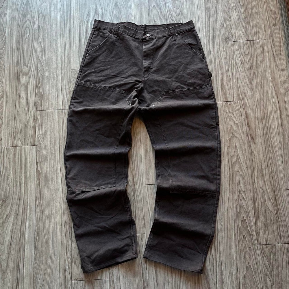 VF Imagewear Mens Double Knee Work Pants Brown Duck Canvas Baggy Skater 38x34
